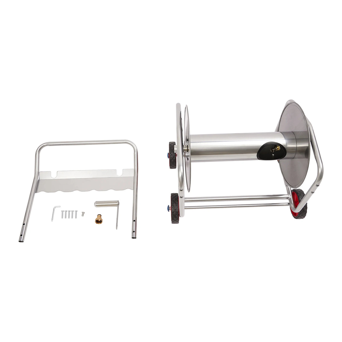 Garden Hose Storage Rack 328FT Capacity, Hose Reel Cart with Wheels, Portable Hand-Crank Water Hose Holder