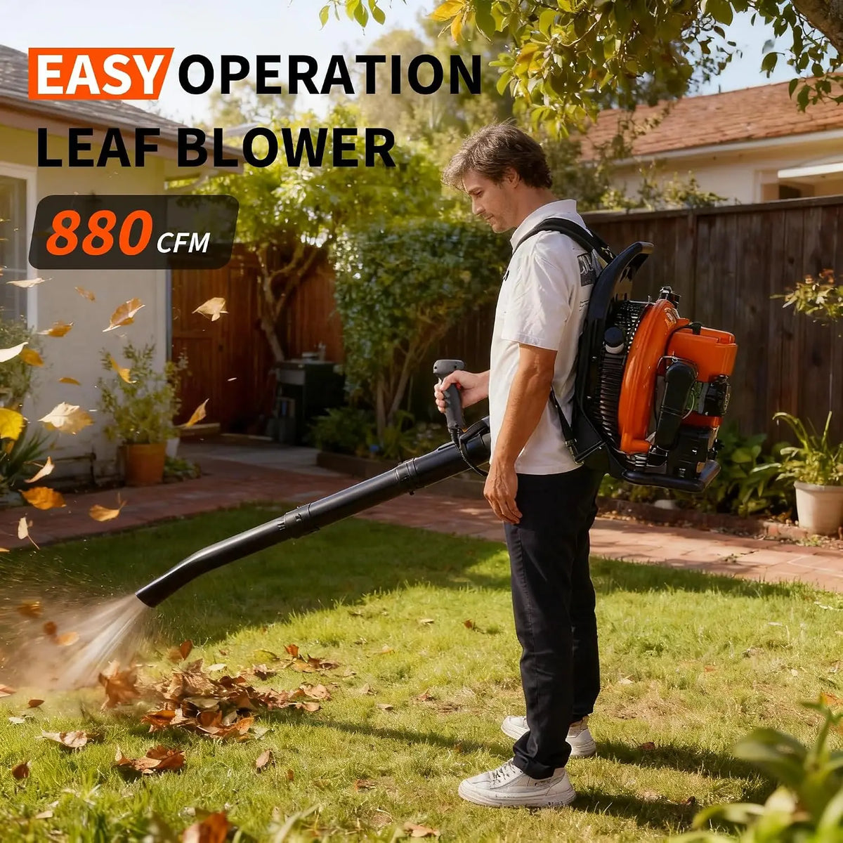 62CC Gas Backpack Leaf Blower, 880 CFM 320 MPH, Professional Yard Cleanup Blower for Lawn Care, Leaves & Debris