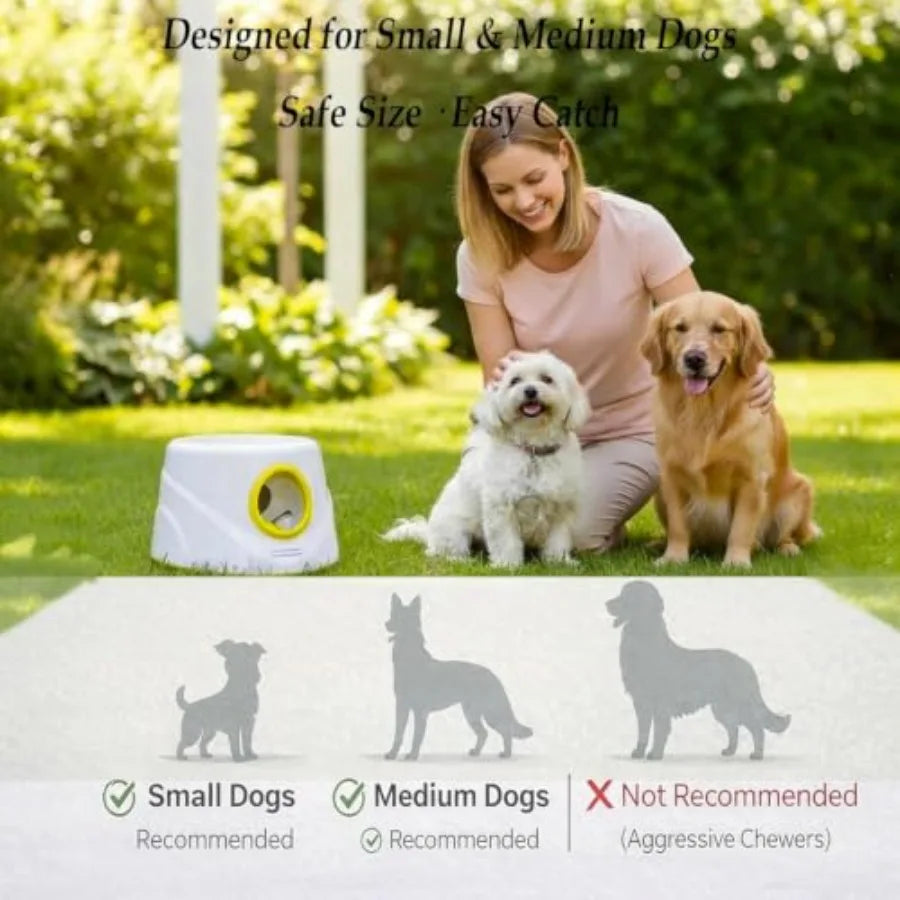 Automatic Dog, Interactive Fetch Machine for Small Medium Dog USB rechargeable, 3 adjustable launch distances 15, 30, 45 ft,inc