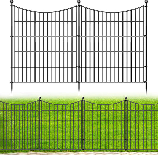 32"H x 23.6'L Rustproof Metal Garden Fence, No-Dig Dog Fence for Yard, Decorative Border Edging
