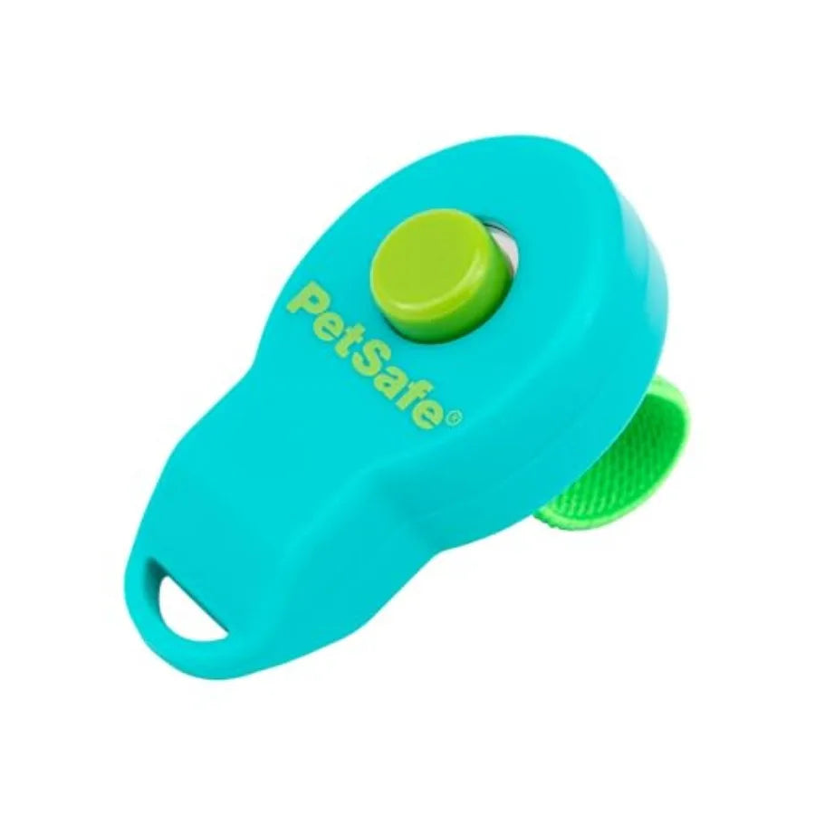 Clik-R Dog Training Clicker, Blue Ergonomic and Easy to Hold Clicker with Comfort Finger Band Marks Good Behavior Instantly