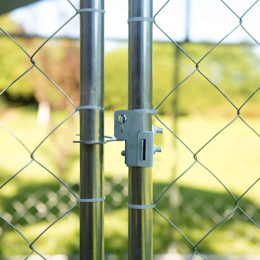 Outdoor Dog Kennel: Galvanized Steel, Water & UV-Resistant, Dog Run/Playpen, 90L x 90W x 63H