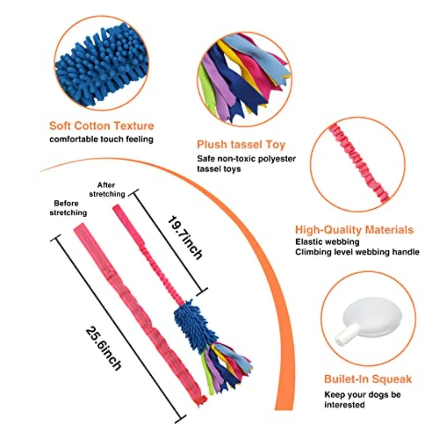 Dog Tug Toy, Dog Toys for Aggressive Chewers, Strong Squeak Rope Toy Easy to GRAP Chew Toy for Large Dogs, Puppies, Middle Dogs