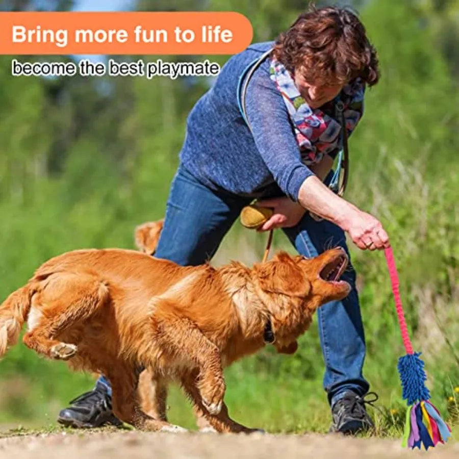 Dog Tug Toy, Dog Toys for Aggressive Chewers, Strong Squeak Rope Toy Easy to GRAP Chew Toy for Large Dogs, Puppies, Middle Dogs