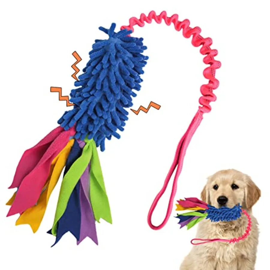 Dog Tug Toy, Dog Toys for Aggressive Chewers, Strong Squeak Rope Toy Easy to GRAP Chew Toy for Large Dogs, Puppies, Middle Dogs