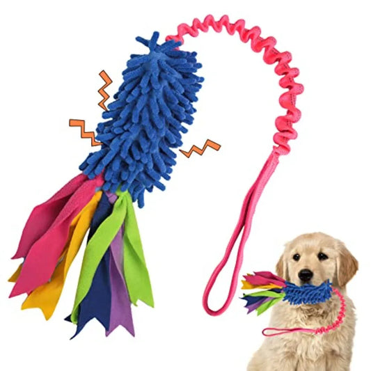 Dog Tug Toy, Dog Toys for Aggressive Chewers, Strong Squeak Rope Toy Easy to GRAP Chew Toy for Large Dogs, Puppies, Middle Dogs