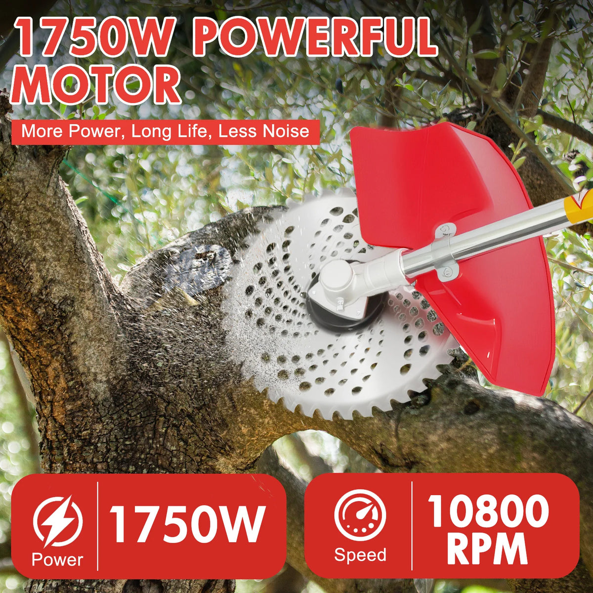 52cc Gasoline Lawn Mower 2-Stroke 4-in-1 Adjustable Grass Cutting Straight Shaft Gas Power Weed Eater with 4 Trimmer Heads