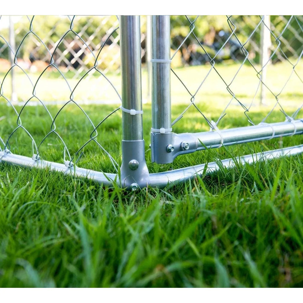Outdoor Dog Kennel: Galvanized Steel, Water & UV-Resistant, Dog Run/Playpen, 90L x 90W x 63H