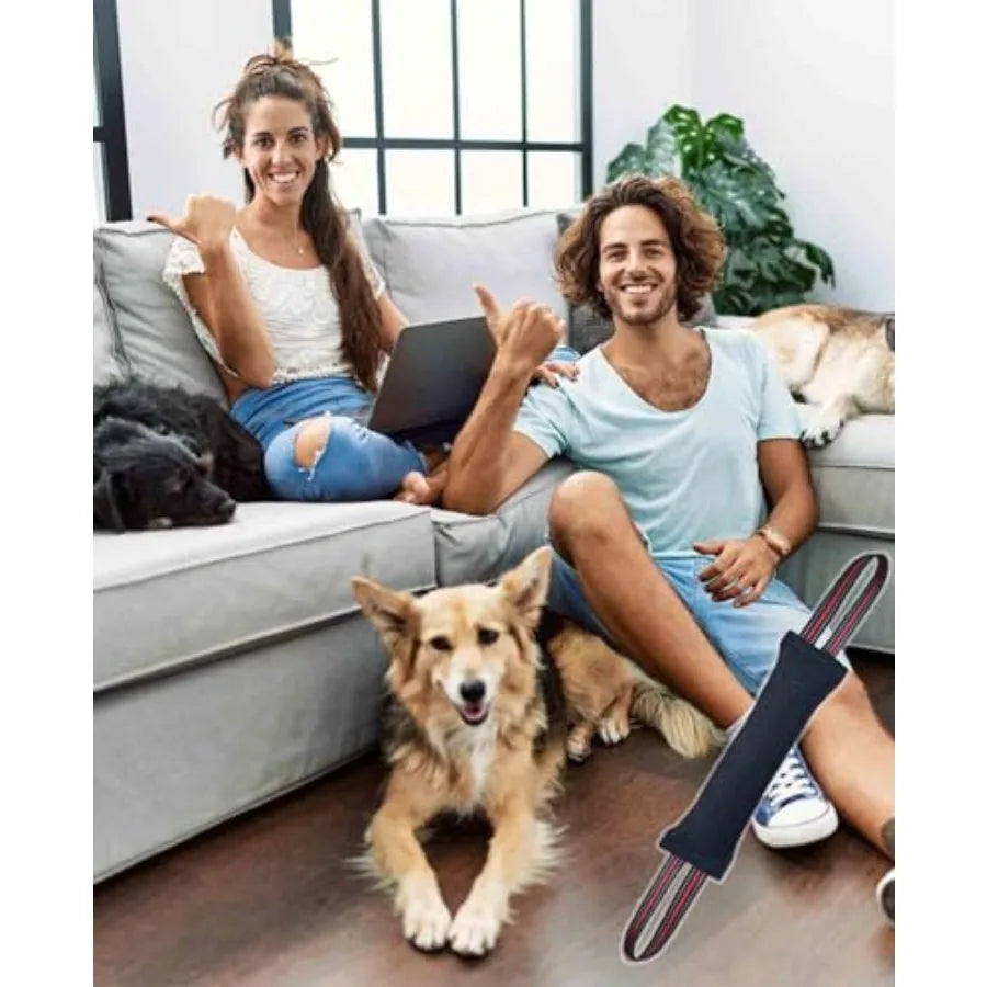 Tug Toy for Dogs Tug of War Dog Toy with 2 Strong Red Band Handles Lasting Training Equipment Puppy to Large Dogs Interactive T